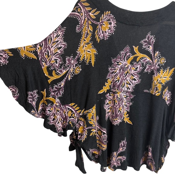 Free People Maui Wowie Oversized Floral Print V Neck Boho Style Top Size Small - Picture 10 of 11